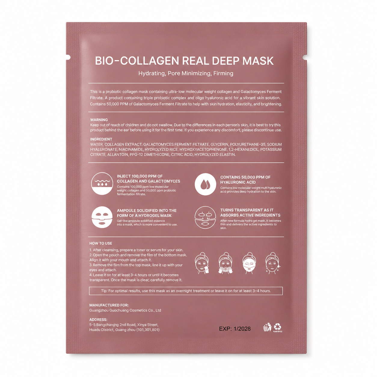 BIO COLLAGEN REAL DEEP SHEET MASK Melting Hydrogel Glow Treatment